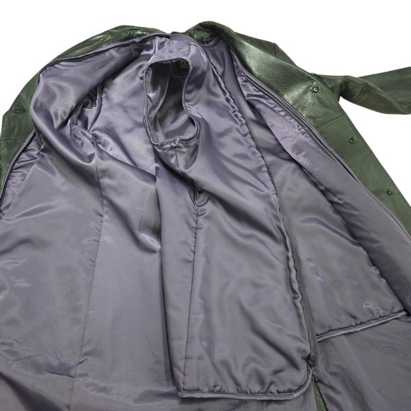 Wilsons Leather Pelle Studio Black Trench Coat Belted Thinsulate Liner M - Picture 8 of 16